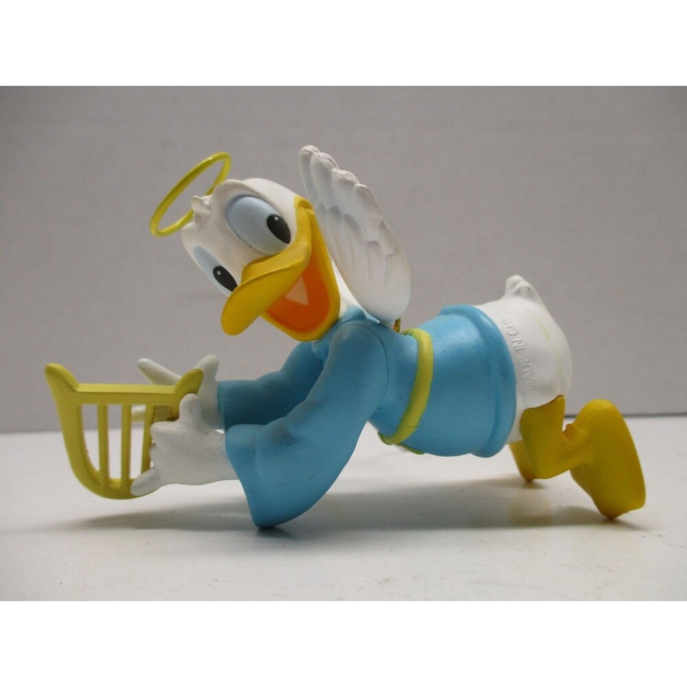 Vintage Disney Donald Duck as Angel w Harp Christmas Ornament
